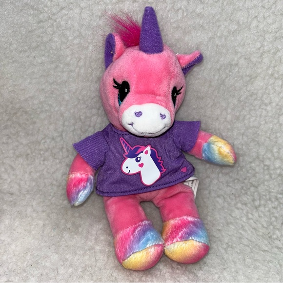 Build-A-Bear Workshop 7" Lot of 4 cats & unicorn pink cheetah plush - Picture 2 of 11